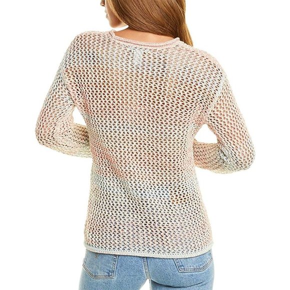 Design History Mullti Color Open Knit Crochet Sweater - Picture 2 of 2